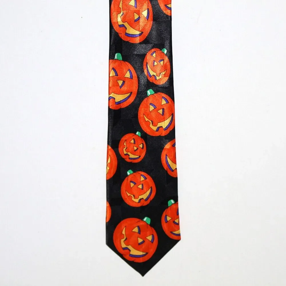 Halloween Pumpkin Necktie Hallmark SpecialTies NEW black orange Jack O'lantern